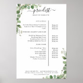 Greenery Salon Price List Poster (Vorne)