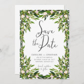 Greenery Save the Date Card (Vorne/Hinten)
