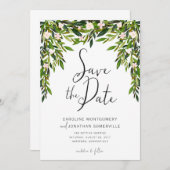 Greenery Save the Date Card Vollständige Namen (Vorne/Hinten)