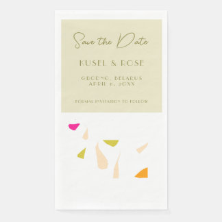 Greenery Save the Date Paper Napkin Serviette