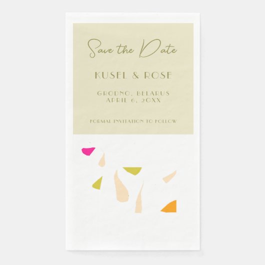 Greenery Save the Date Paper Napkin Serviette (Vorderseite)