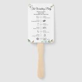 Greenery Script Timeline Program Invitation Fächer (Rückseite)