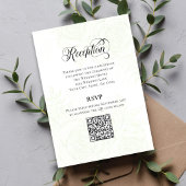 Greenery Script Wedding QR Code Reception Card Begleitkarte