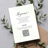 Greenery Script Wedding QR Code RSVP Card Begleitkarte