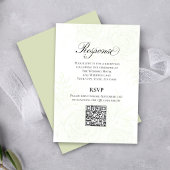 Greenery Script Wedding QR Code RSVP Card Begleitkarte