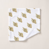 Greenery Seashell Nautical Cream Muscheln Küste Badhandtuch Set (Waschlappen)