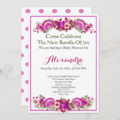 Greenery Seashell Pink Girl Floral Baby Dusche (Vorne/Hinten)