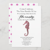 Greenery Seashell Pink Girl Floral Baby Dusche (Vorne/Hinten)