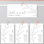 Greenery Seating Chart Card Olive Leaf Zweigstelle Einladung