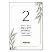 Greenery Seating Chart Cards Tischnummer (Rückseite)