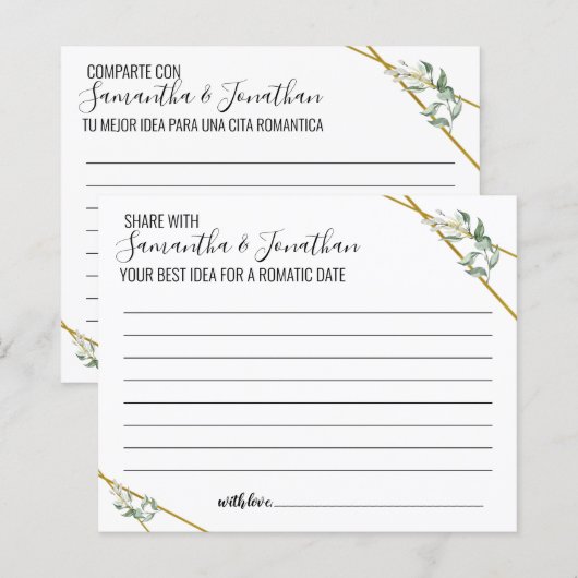 Greenery Share Date Idee bridal zweisprachiges Spi (Vorne/Hinten)