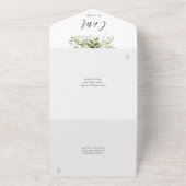 Greenery Signature Script Monogram Wedding All In One Einladung (Außenbereich)