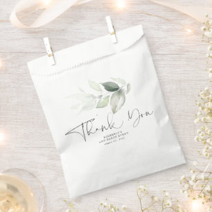 Greenery Silver Blätter Elegant Vielen Dank Geschenktütchen