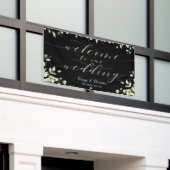 Greenery Silver Calligraphy Black Begrüßung Banner (Äußeres Gebäude)