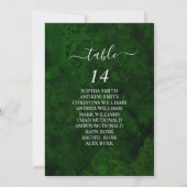 Greenery & Silver Calligraphy Seating Chart Cards Einladung (Rückseite)