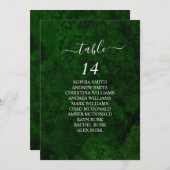 Greenery & Silver Calligraphy Seating Chart Cards Einladung (Vorne/Hinten)