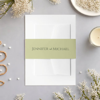 Greenery Simple Elegant Wedding Einladungsbanderole
