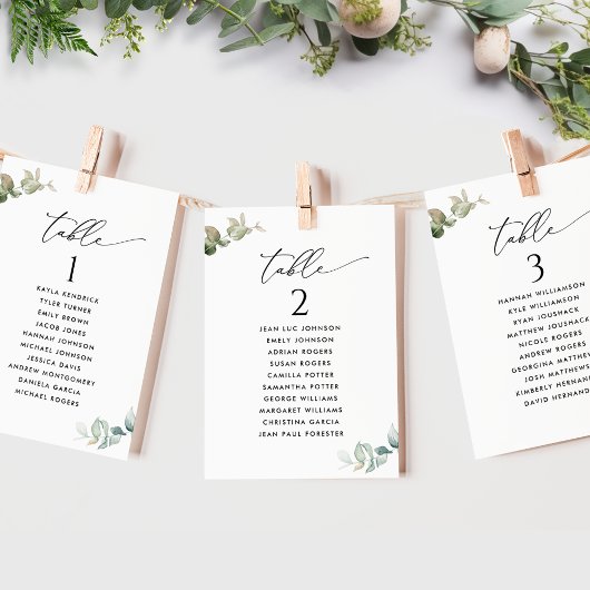 Greenery-Sitting-Karten mit Gästennamen