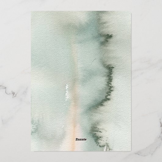 Greenery Soft Elegant Boho Wedding Gold Folieneinladung (Rückseite)