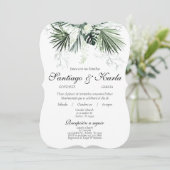 Greenery Spanish Wedding Einladung (Stehend Vorderseite)