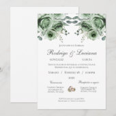 Greenery Spanish Wedding Einladung (Vorne/Hinten)