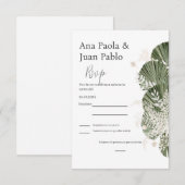 Greenery Spanish Wedding RSVP Karte (Vorne/Hinten)