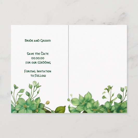 Greenery St. Patricks Day Celtic Save the Date Postkarte (Rückseite)