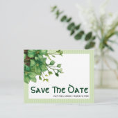 Greenery St. Patricks Day Celtic Save the Date Postkarte (Stehend Vorderseite)