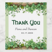 Greenery St. Patricks Day Vielen Dank für Ihre Hoc Weinetikett (Einzelnes Label)