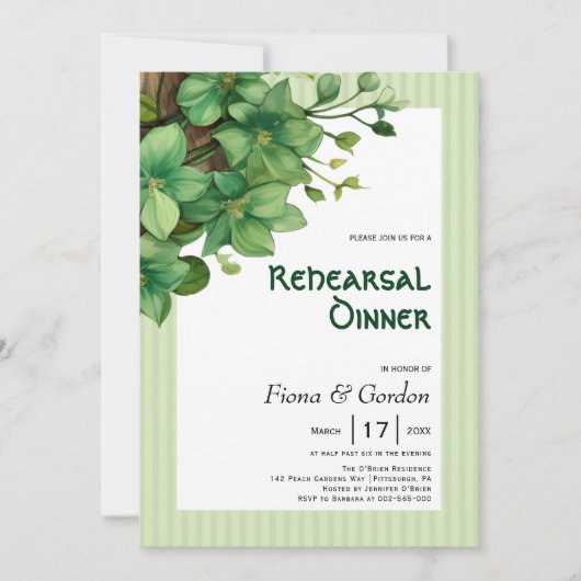 Greenery St. Patricks Probe Einladung (Vorderseite)