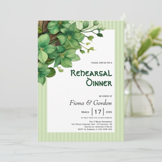 Greenery St. Patricks Probe Einladung (Stehend Vorderseite)