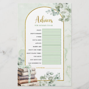 Greenery Storybook Ratschläge für Mama-to-be-Spiel