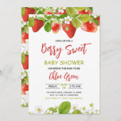 Greenery Strawberry Baby Shower Einladung (Vorne/Hinten)
