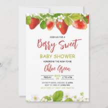 Greenery Strawberry Baby Shower