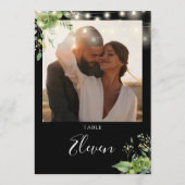 Greenery String Lights Foto Tischnummer (Rückseite)