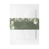Greenery String Lights Olive Green Wedding Einladungsbanderole (Vorderseite Beispiel)