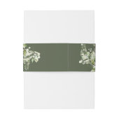 Greenery String Lights Olive Green Wedding Einladungsbanderole (Rückseitenbeispiel)