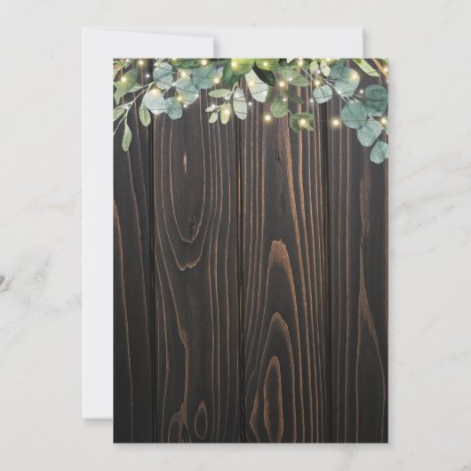 Greenery String Lights Probe Dinner Einladung (Rückseite)