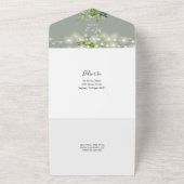 Greenery String Lights Sage Green Wedding All In One Einladung (Außenbereich)