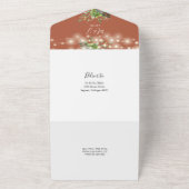 Greenery String Lights Terracotta Wedding All In One Einladung (Außenbereich)