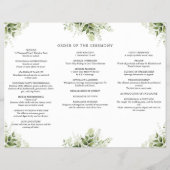 Greenery String Lights Trifold Wedding Program Flyer (Hinten)