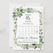 Greenery succulent blumengoldener geometrischer Ra Save The Date (Vorderseite)