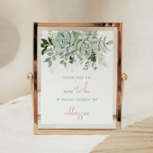 Greenery Succulents Baby Shower Envelope Station Poster