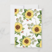 Greenery Sunflower Baby Dusche Vielen Dank Dankeskarte (Rückseite)