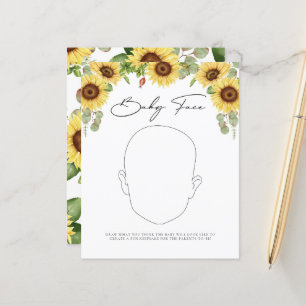 Greenery Sunflower Baby Shower Baby Face Game