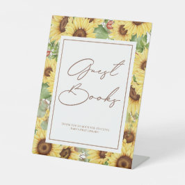 Greenery Sunflower Baby Shower Guest Books Sockelschild