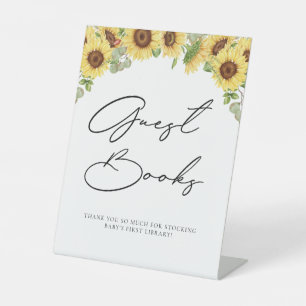 Greenery Sunflower Guest Books Baby Shower Sockelschild