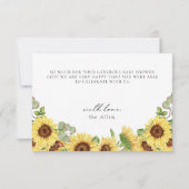 Greenery Sunflower Vielen Dank Baby Dusche Dankeskarte (Rückseite)