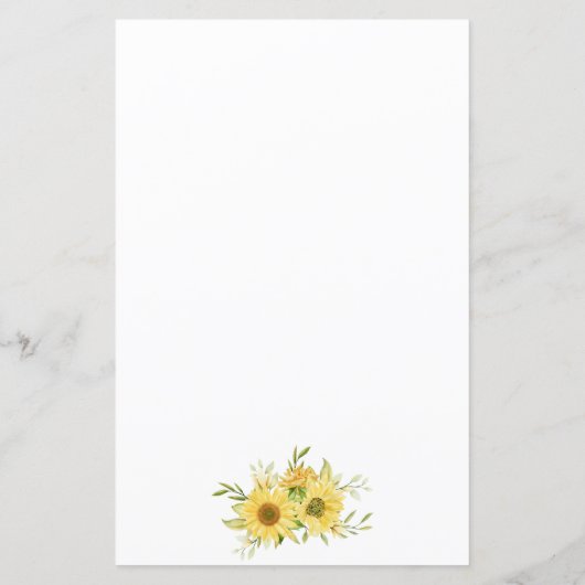 Greenery Sunflower Wedding Dinner Menu (Rückseite)