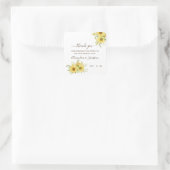 Greenery Sunflower Wedding Vielen Dank Quadratischer Aufkleber (Tasche)